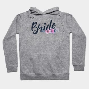 Bride Floral Wedding Calligraphy Design Hoodie